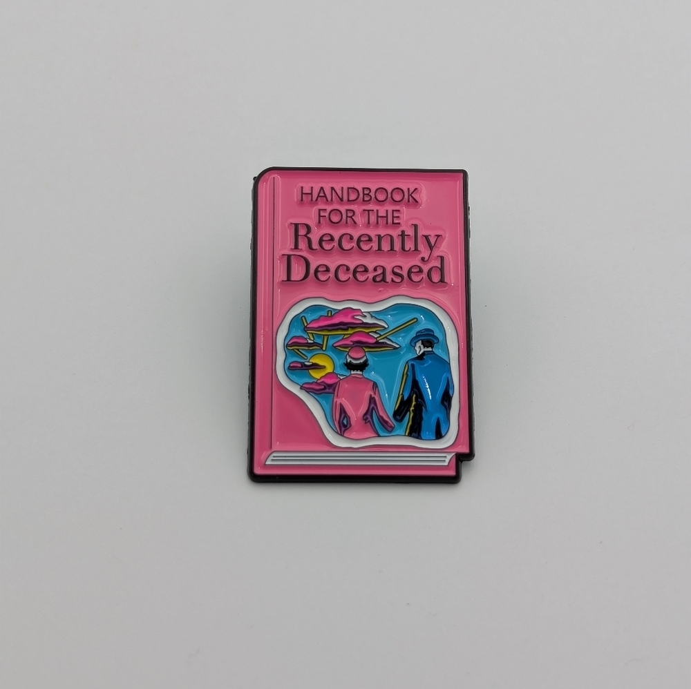Pink Handbook for the Recently Deceased Enamel Pin